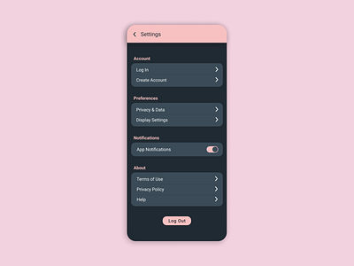 Daily UI 007 - Settings app dailyui design ui ux