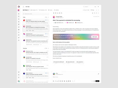 Mail Inbox Page app design app ui app ux email product design ui ui design ux ux design web design