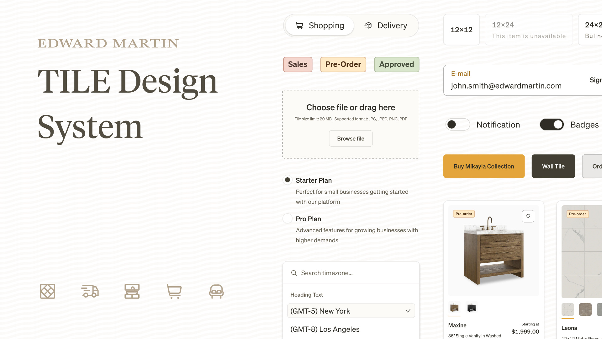 TILE Design System for Edward Martin app branding design design system graphic design ui