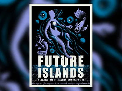 Future Islands Poster gig poster graphic design illustration screenprint