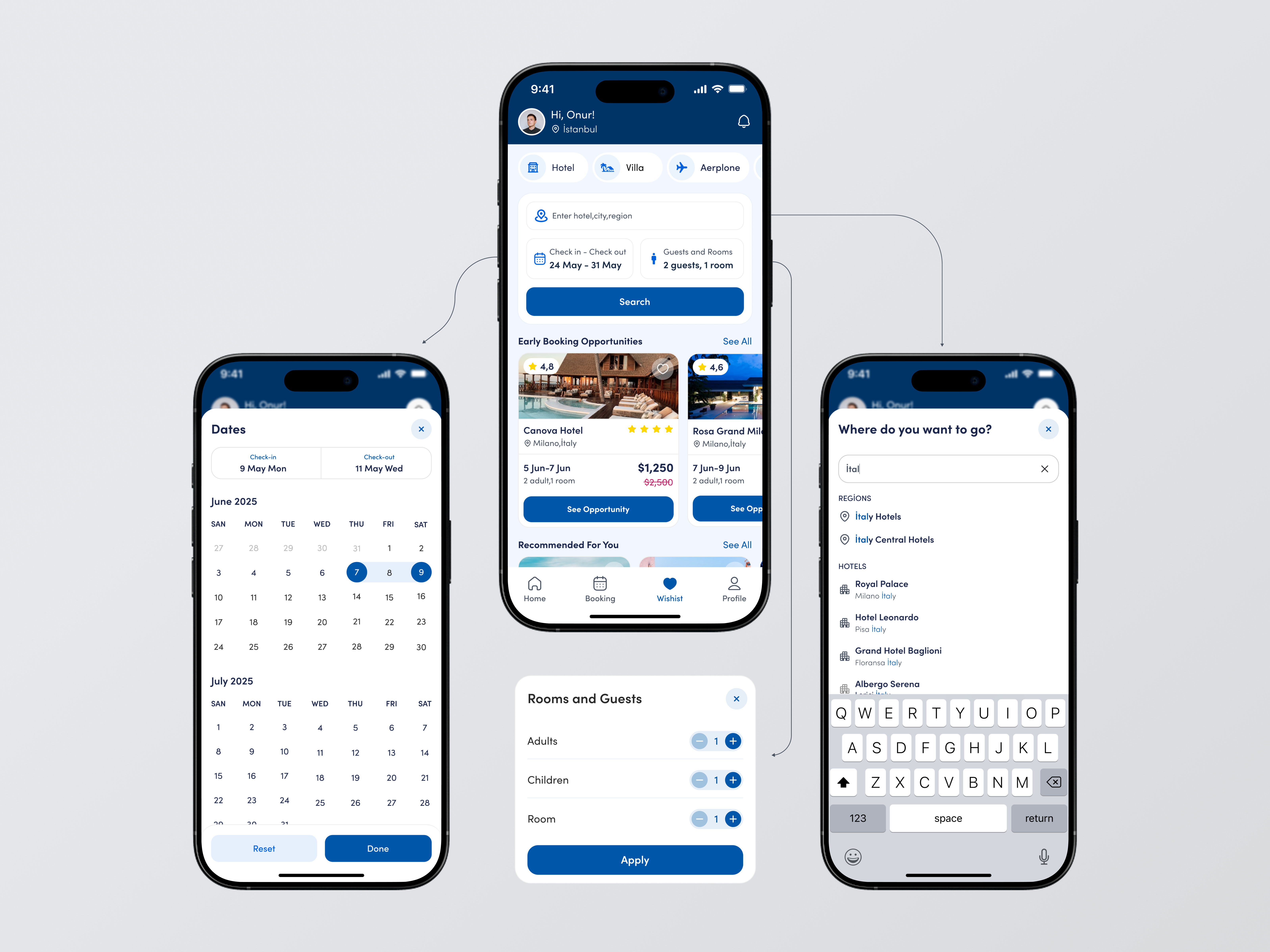 Travel App — Smart Search & Booking Flow appdesign design figmadesign mobileui travelapp travelmobileapp ui uiux