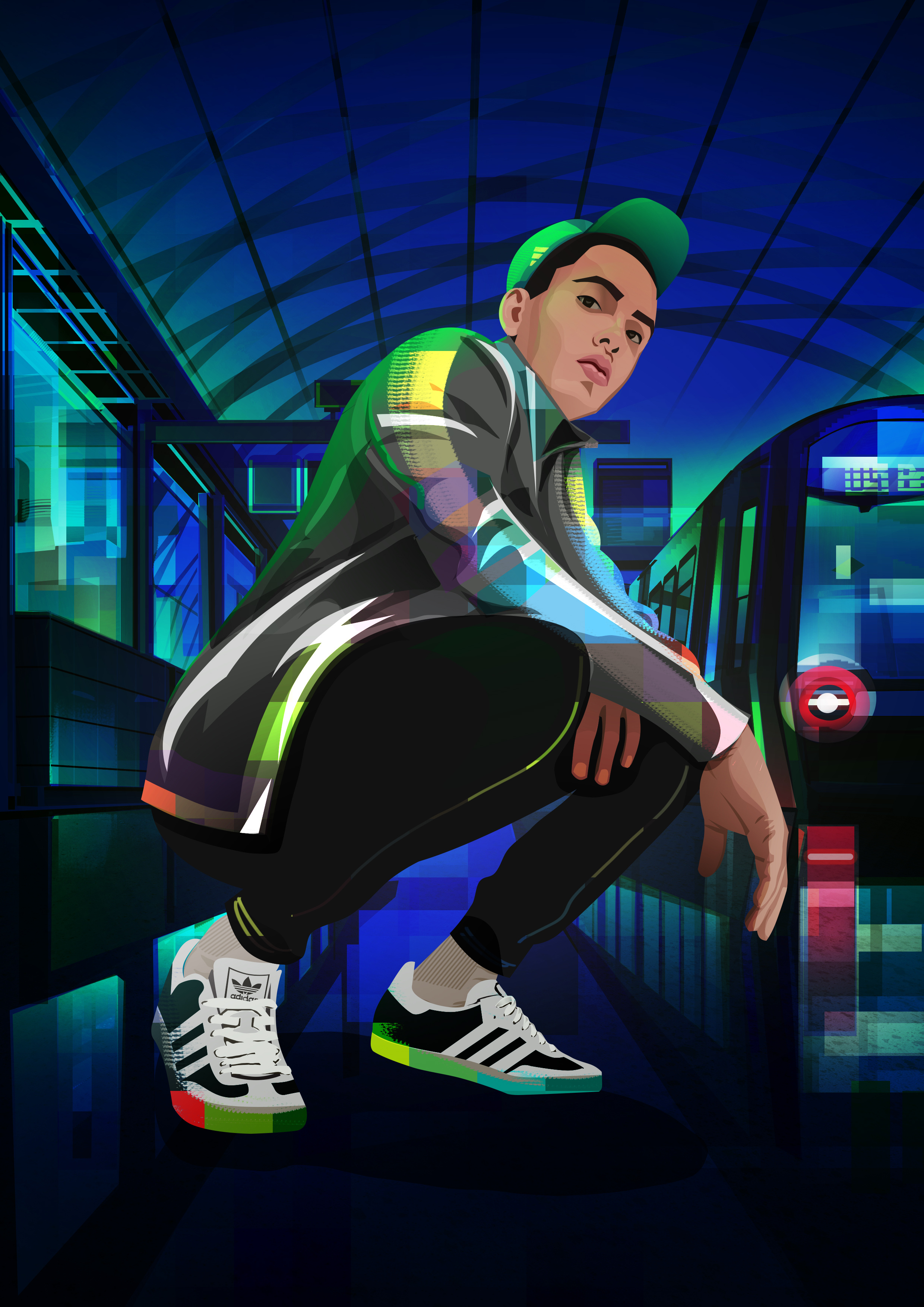 Neon Fashion Part I character city colorful fashion illustration lights noen print sport street vector