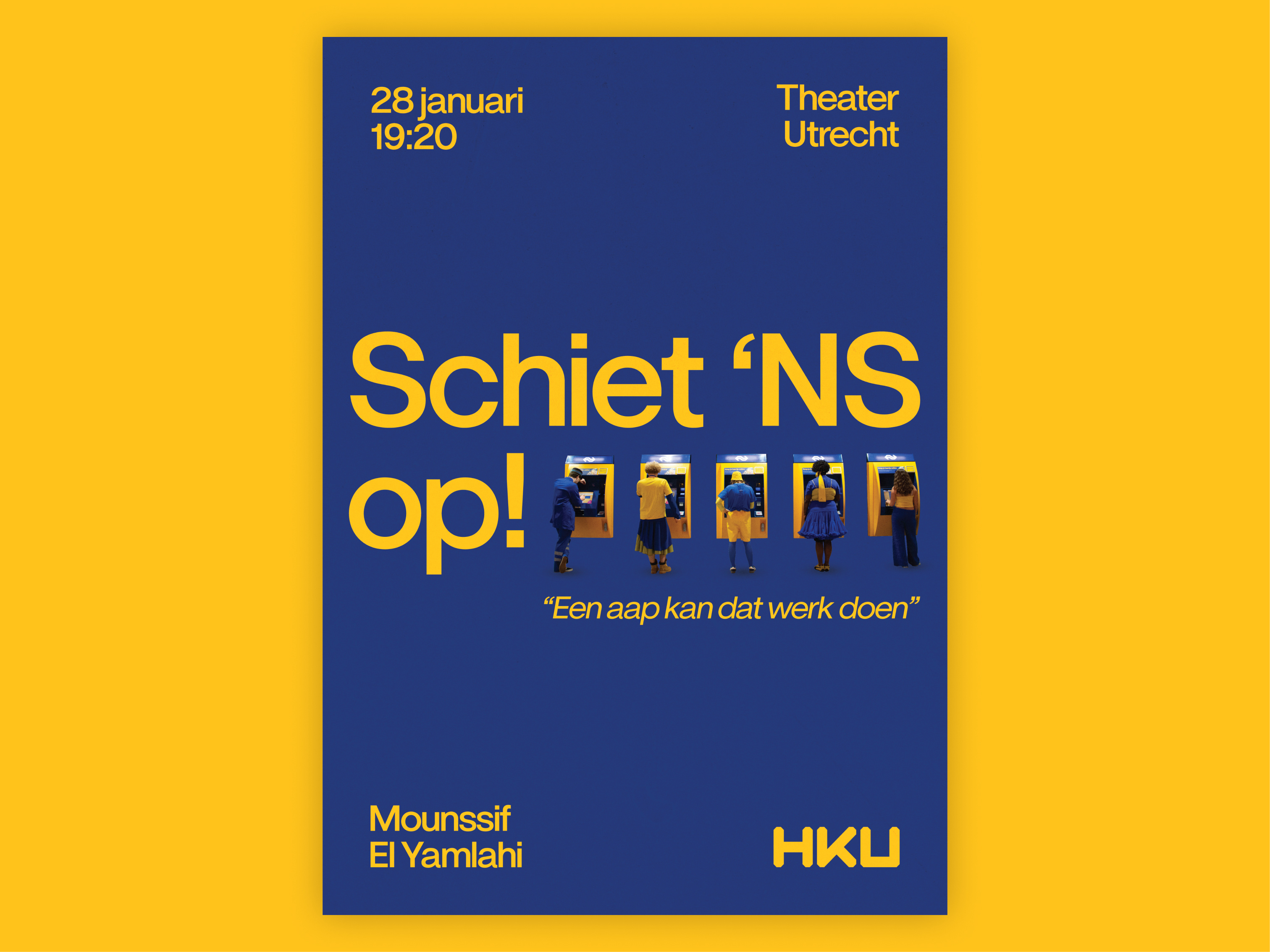 Poster for 'Schiet 'NS op!' design figma graphic design illustrator motion graphics poster theatre typography