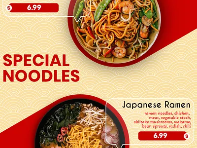 Modern & Minimalist Food Menu Design for Restaurants branding graphic design illustration menu noodles vector