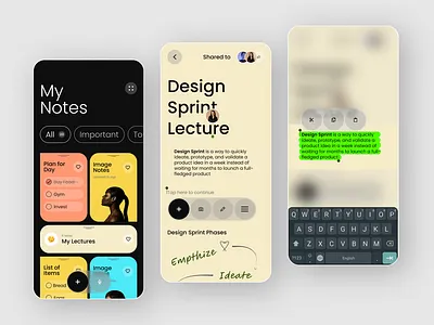 Notes App Design 3d animation app design branding clean everyday use app graphic design logo minimal modern motion graphics playful product design ui ui ux user experience user interface