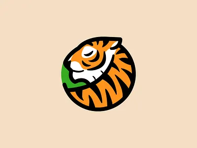Tiger animal animal logo bold lines branding cat logo character design character logo circular design cute icon identity illustration logo logo design mascot logo minimal playful logo rounded shapes tiger tiger logo