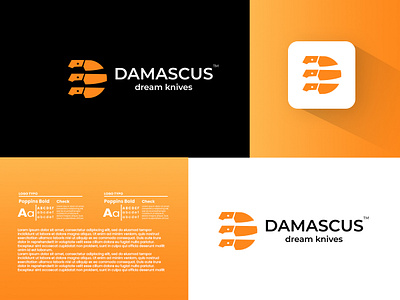 Damascus Knives Logo brand identity branding d logo designer graphics logo logo designer logodesign logofolio modern logo