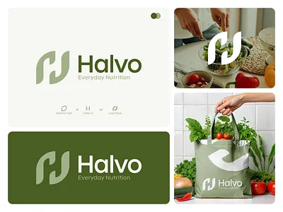 Halvo – Everyday Nutrition | Healthy Food Brand Logo design brand identity branding dribbble eco logo food branding food logo graphic design h letter leaf logo h logo healthy food healthy logo leaf h logo leaf logo letter h logo logo design minimal logo modern logo nutrition logo organic logo
