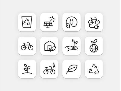 Sustainability icon set 🌱 eco flat green icon icon set icons line icons streamline sustainability sustainable ui ui icons ui kit