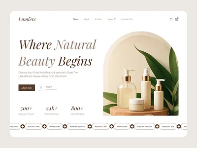 Beauty – Organic Skincare E-commerce Website UI | Natural Beauty beauty brand beauty ecommerce beauty ui beauty website cosmetic branding cosmetics website dribbble landing page luxury skincare minimal design modern website natural skincare organic beauty product website skincare ecommerce skincare website ui design ui ux ux design website design