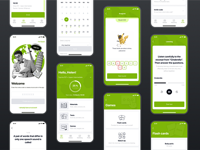 App for school with gamification branding calendar categories design edtech education ga game graphic design mobile player school test ui ux welcome page