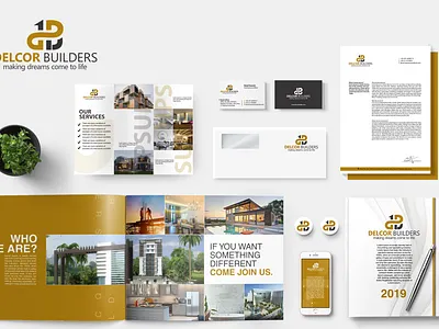 Branding for Delcor Builders 514 digital brand identity design brand package branding brochure business cards graphic design illustration letterhead logo marketing marketing agency in houston modern