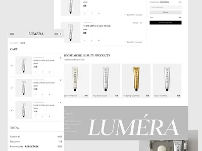 e-com beauty web-site design figma typography ui веб дизайн