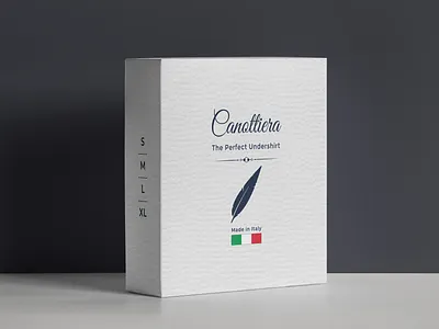 Canottiera – The Perfect Undershirt Packaging Design apparel box design clothing brand identity clothing product branding elegant box packaging fashion packaging design garment box mockup italian product packaging luxury clothing packaging luxury fashion branding minimal packaging design modern packaging design packaging design inspiration premium apparel box premium packaging branding premium retail packaging product box design textile packaging design undershirt packaging design white textured packaging