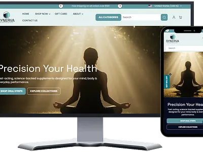 Synerva - Private Label Dropship Supplement Brand branding design dropshipping store ecommerce store graphic design label design logo private label shopify shopify store supplement website design website development