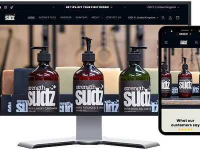 StrengthSudz – Men’s Skincare Brand branding design graphic design logo shopify shopify store website design website development