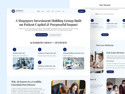 AJ Harrow Landing Page Design fintech glassmorphism landing page design luxury website modern landing page modern website premium website ui ux website design