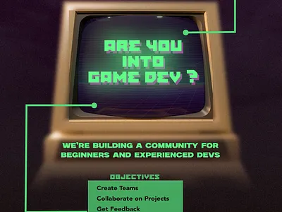 Game dev poster 2d game dev games graphic design poster design