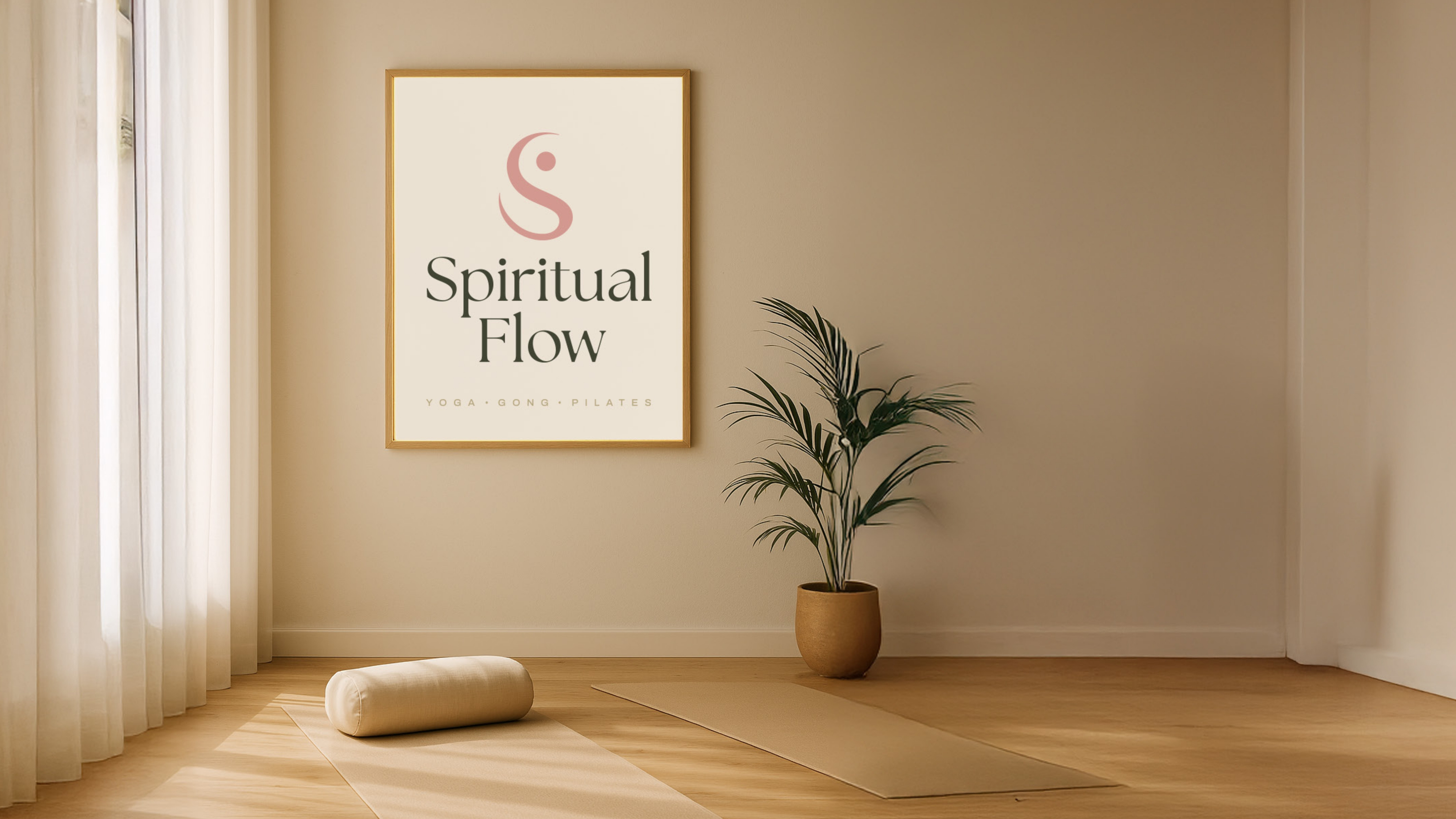 Spiritual Flow - Visual Identity brandidentity calmdesign grounded holisticwellness intentionalliving logomark mindbody minimalbranding modernbranding naturaltones pilateslife pilatesstudio quietluxury softminimalism spiritual visualidentity wellnessstudio wordmark yogacommunity yogastudio