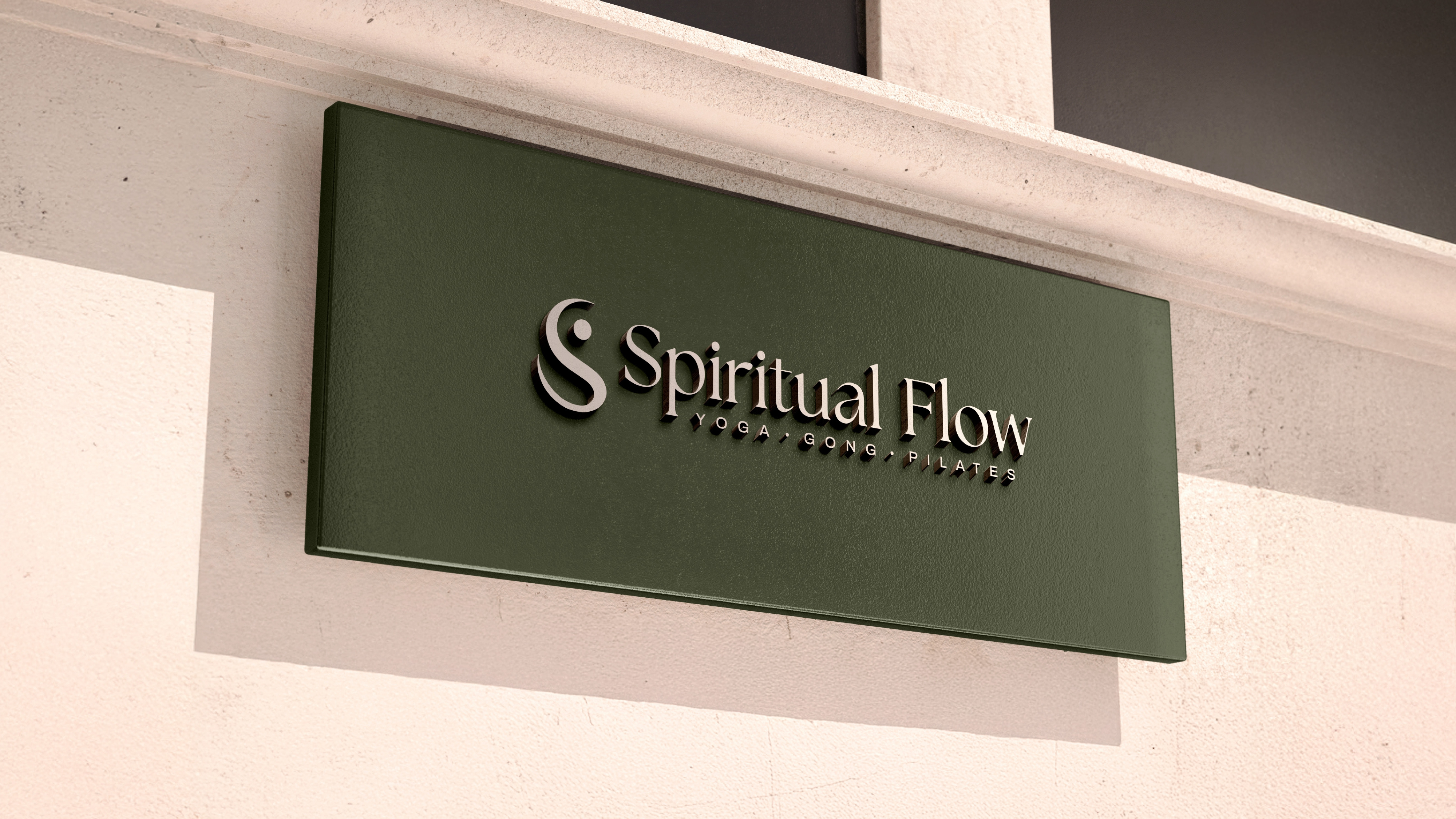 Spiritual Flow - Visual Identity brand identity holistic wellness intentional living logo logo design logomark mind body minimal branding modern branding pilates life pilates studio quiet luxury scandinavian aesthetic sound healing typography design visual identity wellness studio wordmark yoga community yoga studio