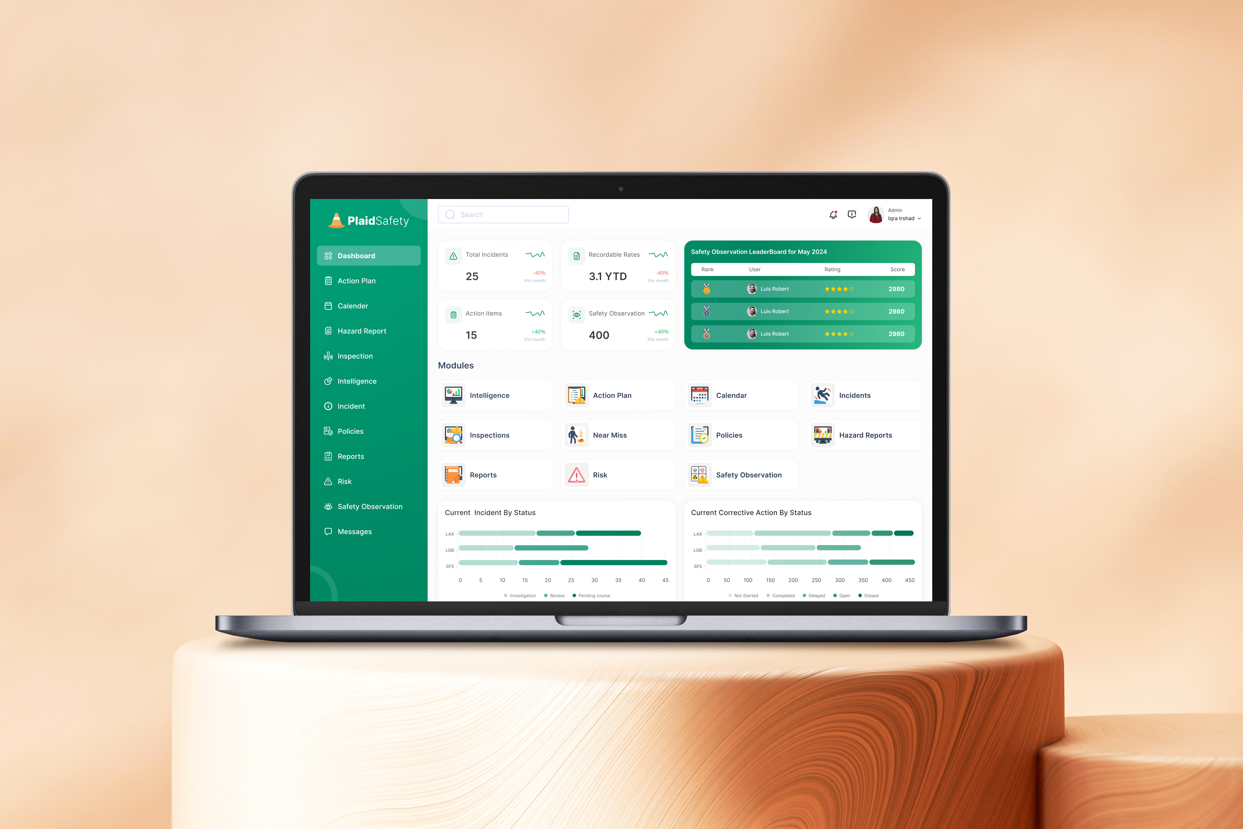 Plaid Safety Web App Design crm dashboard saas app webapp design
