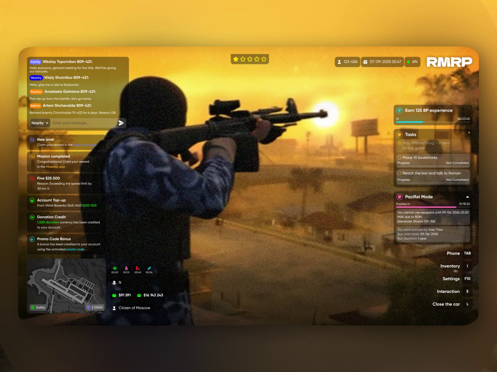 GTA-Style Game HUD UI — Cinematic RP Interface for Open-World 🎮