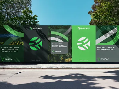 Euroteam Branding branding cargo certified europe european union global letter e logistics logo nature road sustainable transport company trust ue visual identity