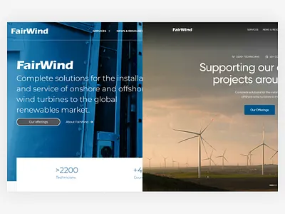 From The Web #63 after before electricity hero installation landing page project tech ui web wind