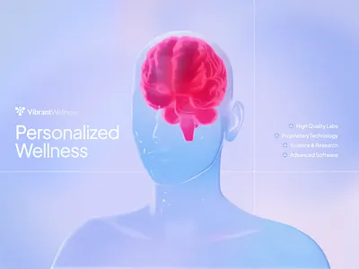 Vibrant Wellness Interactive Event Experience 3d 3d body 3d website animation brain creative design creative development gsap gut head health healthcare healthcare website human body realtime render storytelling webgl website wellness