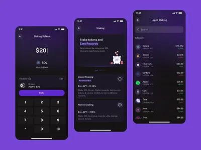 Octave - Stake a Token - Crypto Wallet bitcoin blockchain business clean crypto crypto app design economy ethereum finance financial graphic design investment modern motion graphics staking token ui ux wallet