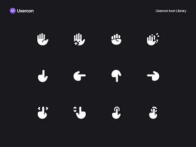 Hand & Gesture - Uxercon Icon Library animation arm design figma finger gesture gesture icon hand hand and gesture hand icon human icon icon design logo people touch ui uiux ux uxercon