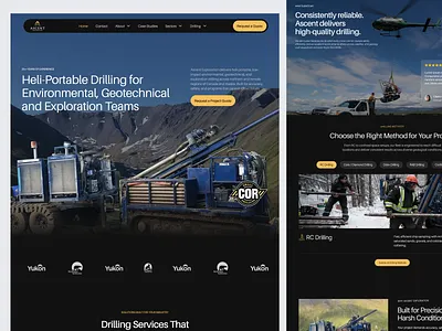 Ascent - Geological Grilling Landing Page barkahlabs clean company companyprofile corporate dark darkmode design framer geological geologicalgrilling landing page ui uiux uiuxdesign web web design webflow website