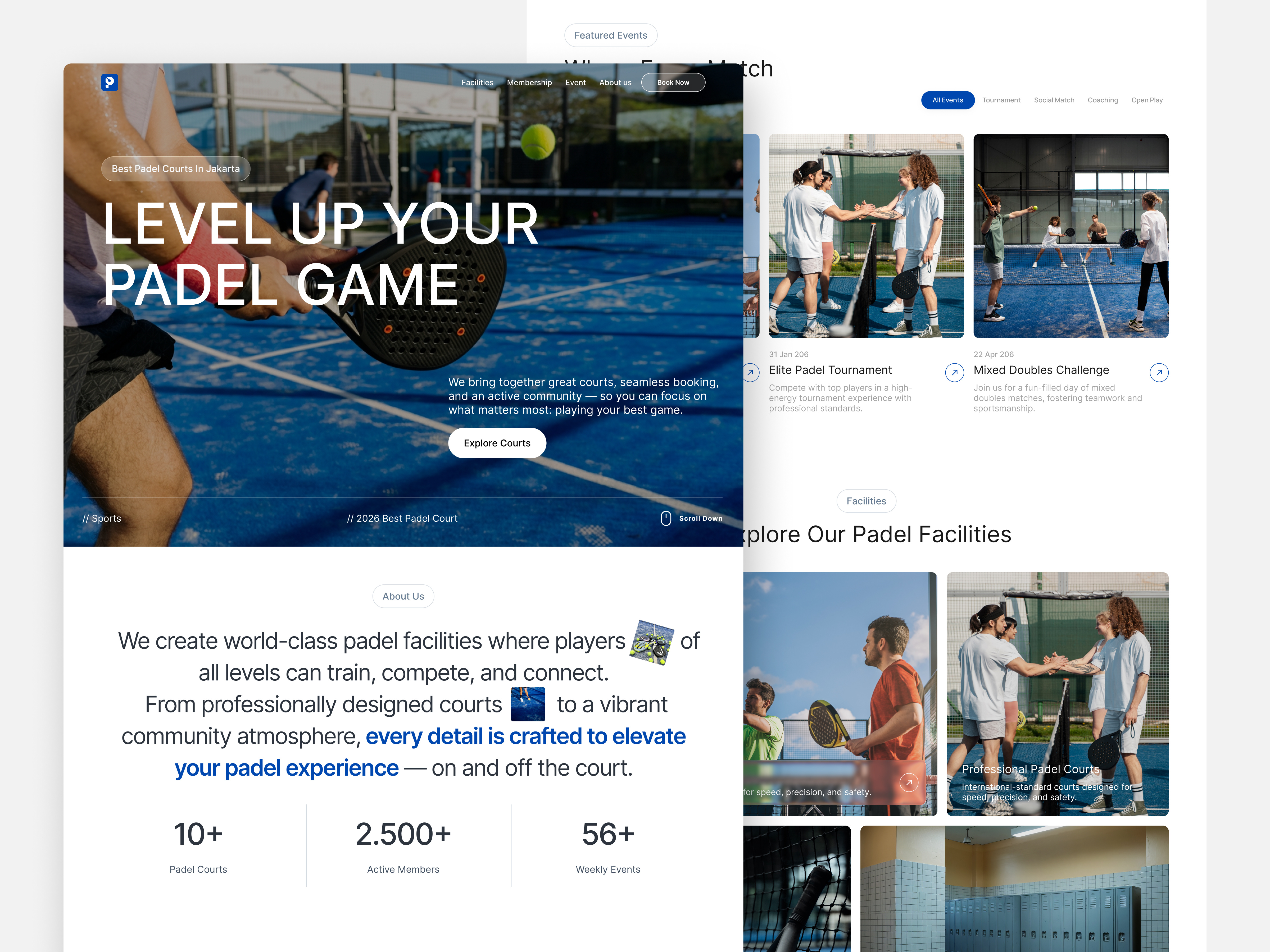 Example of PadelHub - Padel Club Landing Page