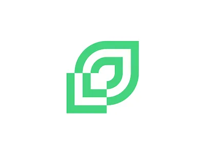L + leaf logo brand branding design eco fresh green icon identity l l logo leaf letter l lettermark logo mark minimal modern plant symbol tree
