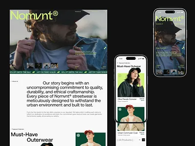 Nomvnt - Landing Page detail ecommerce ecommerceweb fashion fashionweb landingpage minimalist order product shopping swissdesign ui uiux webdesign website design