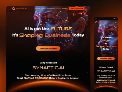 AI Website Design ai ai landing page ai landing page dark ai landing page design ai startup ai website ai website design artificial intelligence dark website design figma figma design landing page saas landing page service b2b ui ux web design website design