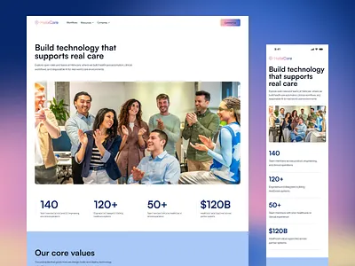 Healthcare Careers Website UI Design for Health Tech Platform branding careers page corporate website enterprise design healthcare healthtech landing page responsive design startup website ui design ux design web design website design