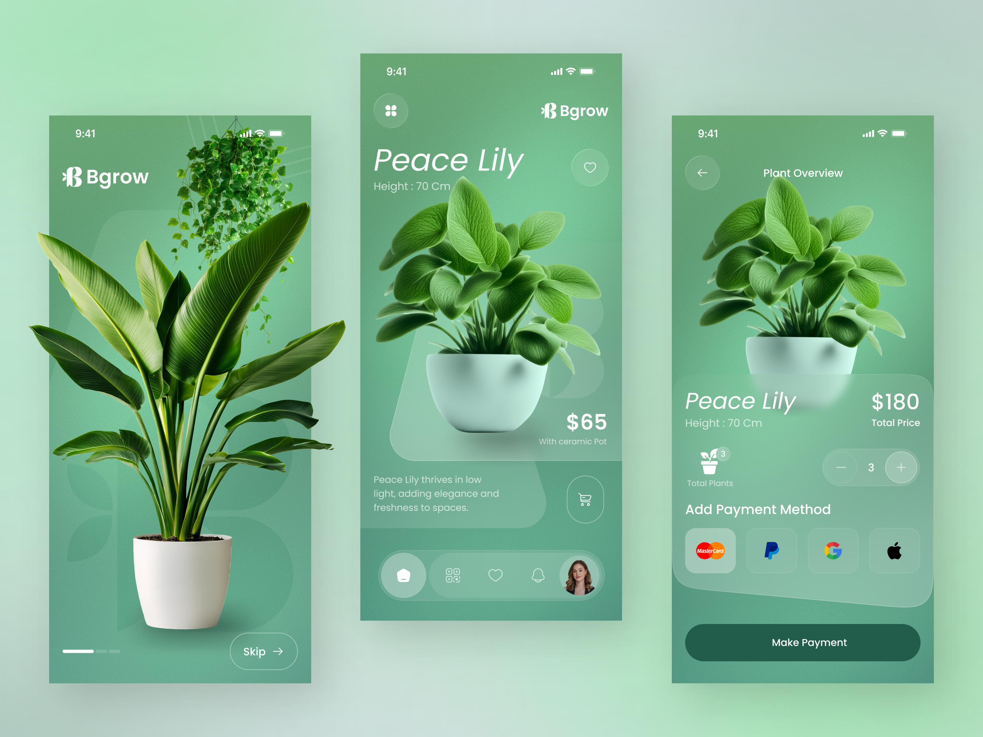 Plant Shop Mobile App UI - E commerce Concep app design botanical checkout screen ecommerce app grow app ios app mobile mobile app mobile app design nature app plant plant app plant care plant shop product page shopping app ux design