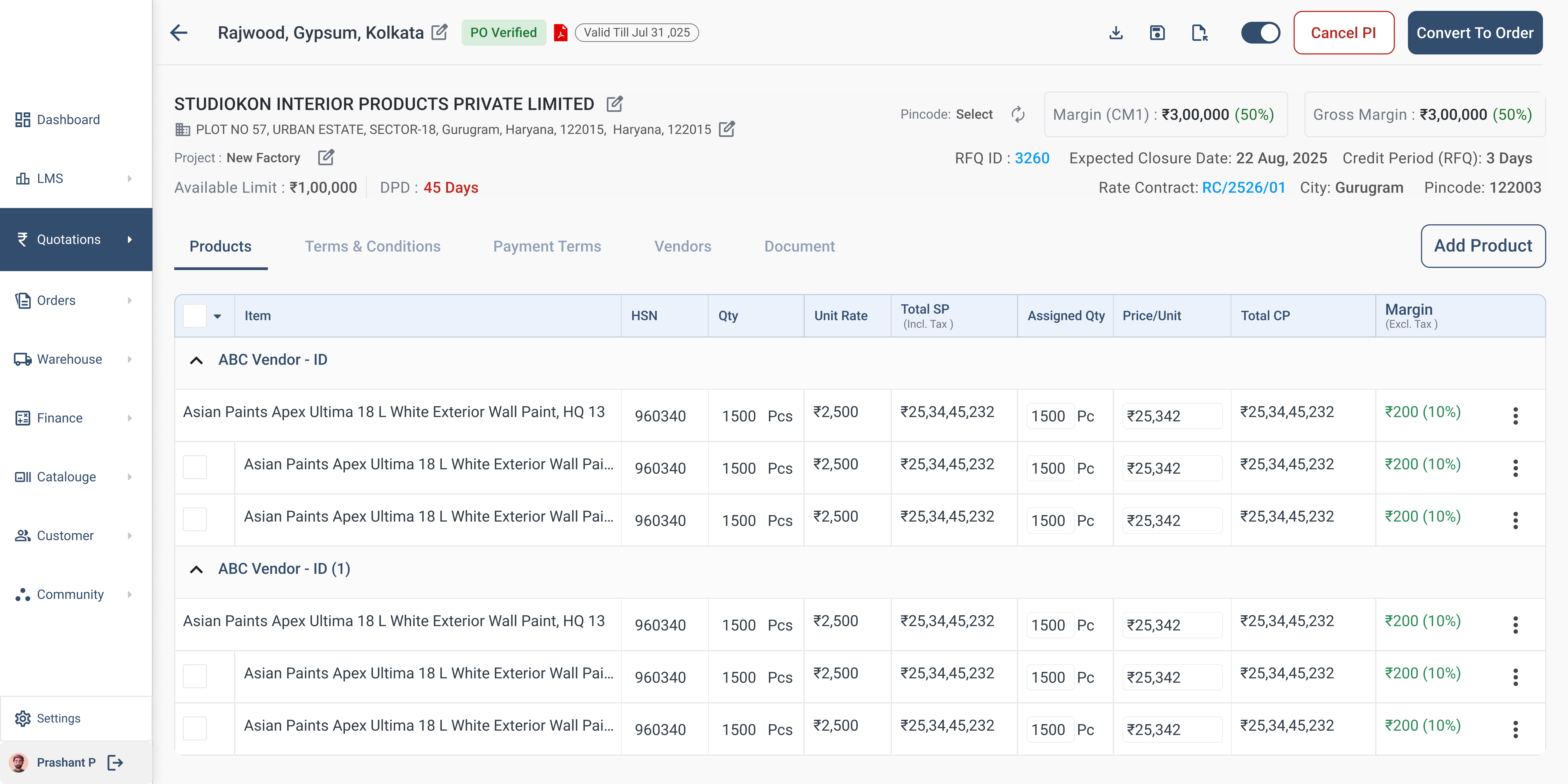 Nested Accordion Table - Grouped Data View accordion b2b componentdesign dashboard datatable designsystem figma multipledatatable nestedtable productdesign quotation table uidesign uiux uxdesign webapp webdesign