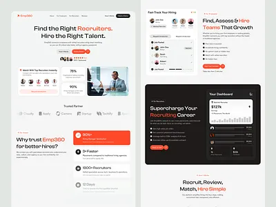 Recruitment & Hiring Platform Website UI/UX Design interface product service startup ui ux web