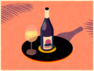 A journey from illustrator to AE animation illustration isometric isometric illustration summer vinyl wine