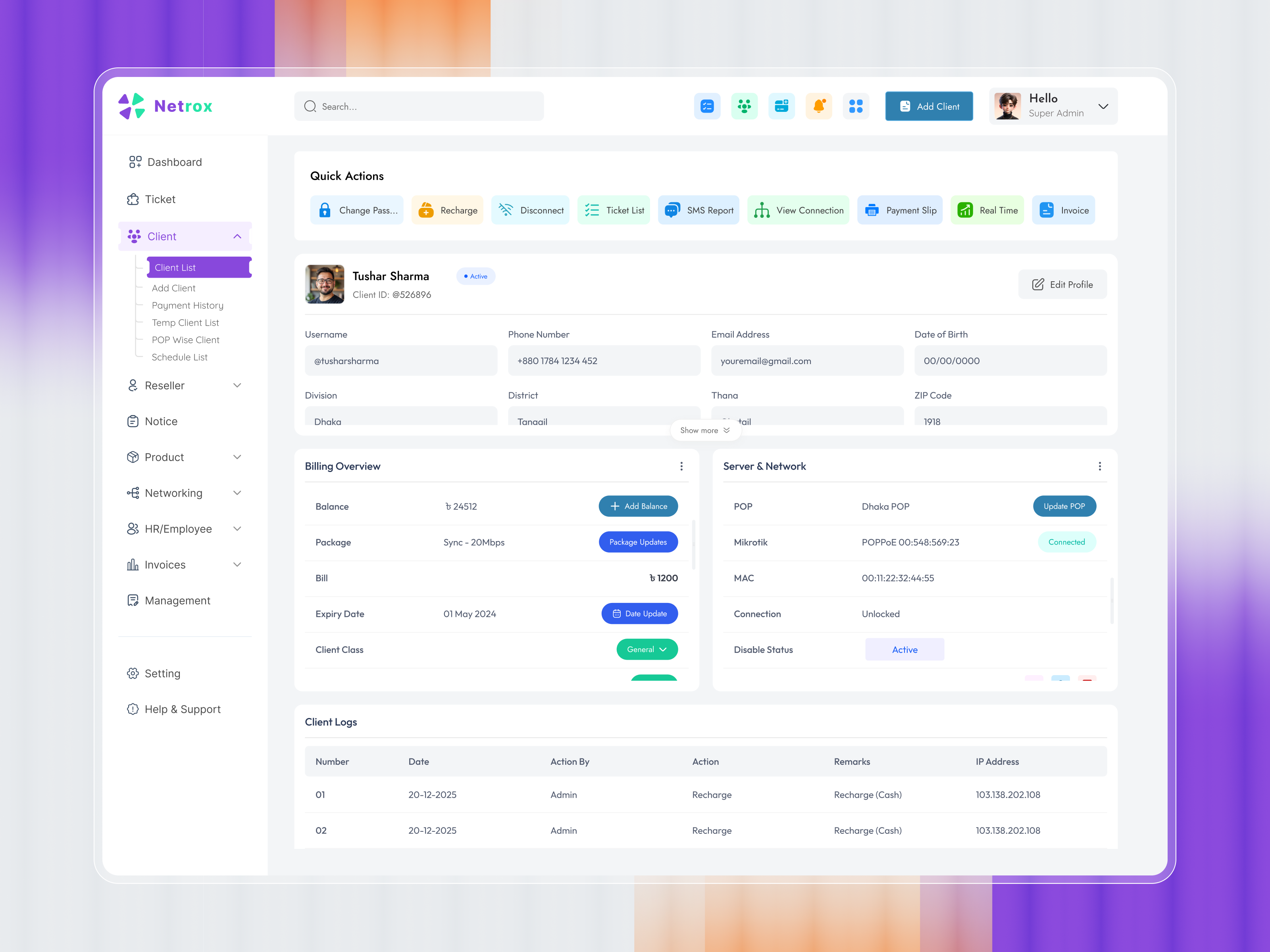 Netrox - Super Admin Dashboard Redesign task👌| iOS, AI ✨ admin admin panel clean ui dashboard design figma graphic design landing page design logo super admin tusharsharma69 ui uiux design web design