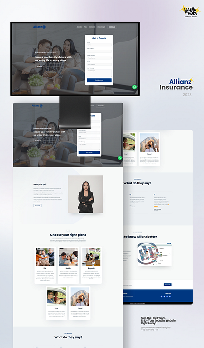 Insurance Agent Landing Page clean coding graphic design insurance insurance landing page insurance website landing landing page minimalist page website
