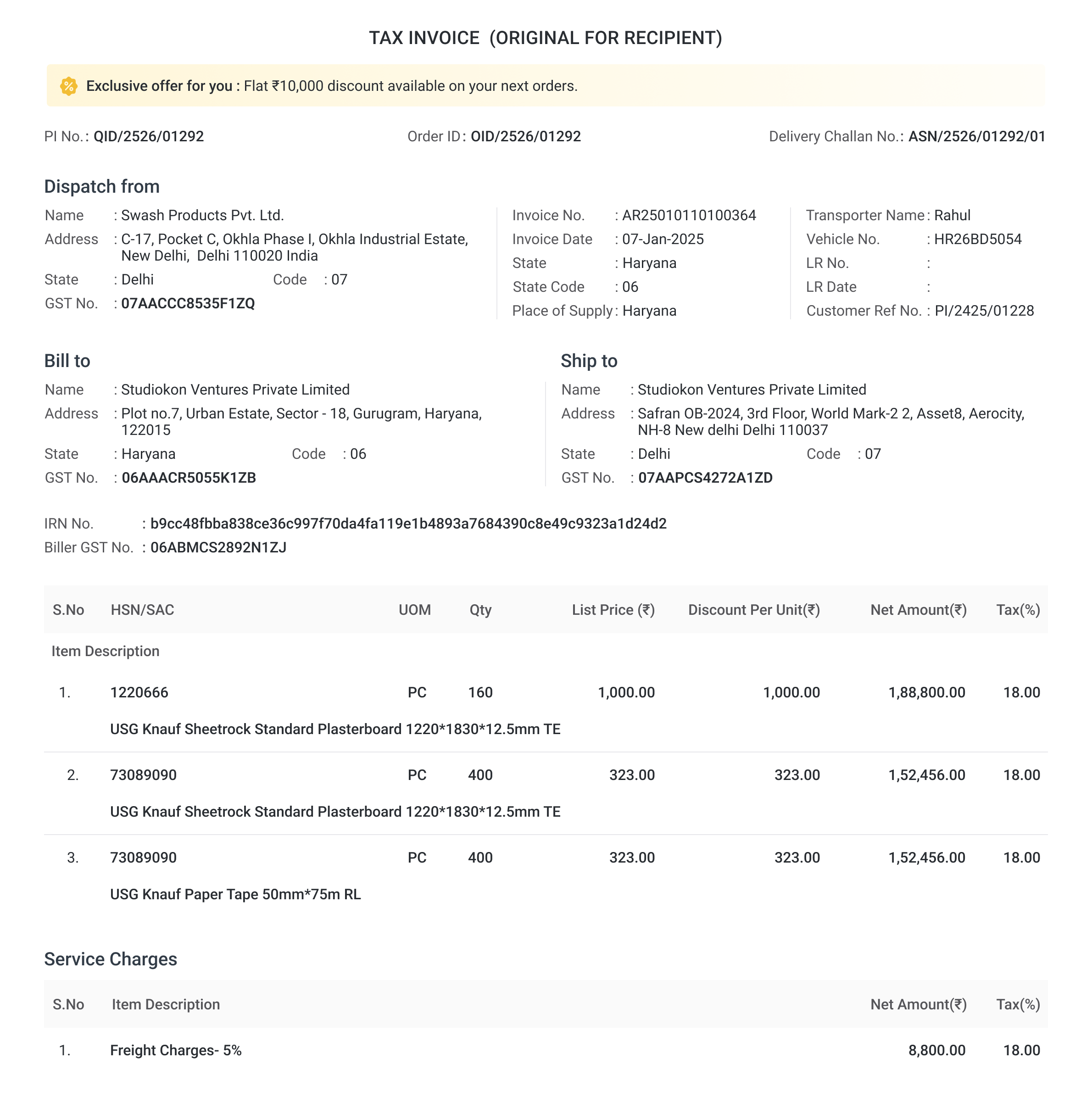 Tax Invoice Component - Original for Recipient Document accounting b2b b2btaxinovice bill billing challan componentdesign designsystem documentdesign fintech gst invoice invoicedesign offer pdf pdfdesign productdesign taxinvoice uidesign uiux