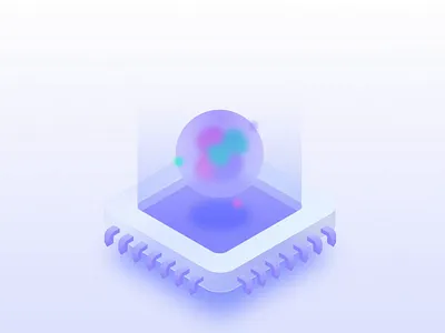 AI Chip Animated Illustration 3d animation branding graphic design logo motion graphics ui