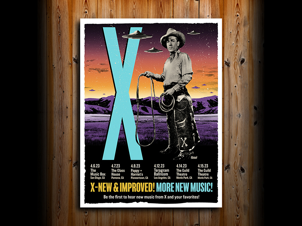 X (the band). Tour poster 2023. by Tim Shawl on Dribbble