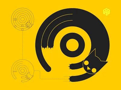 Michi Logo adobe illustrator animal cat concentric design grid high contrast icon kitten kitty logo logo design process sign simple shapes simplify step by step symbol systematic design technical drawing vector graphics