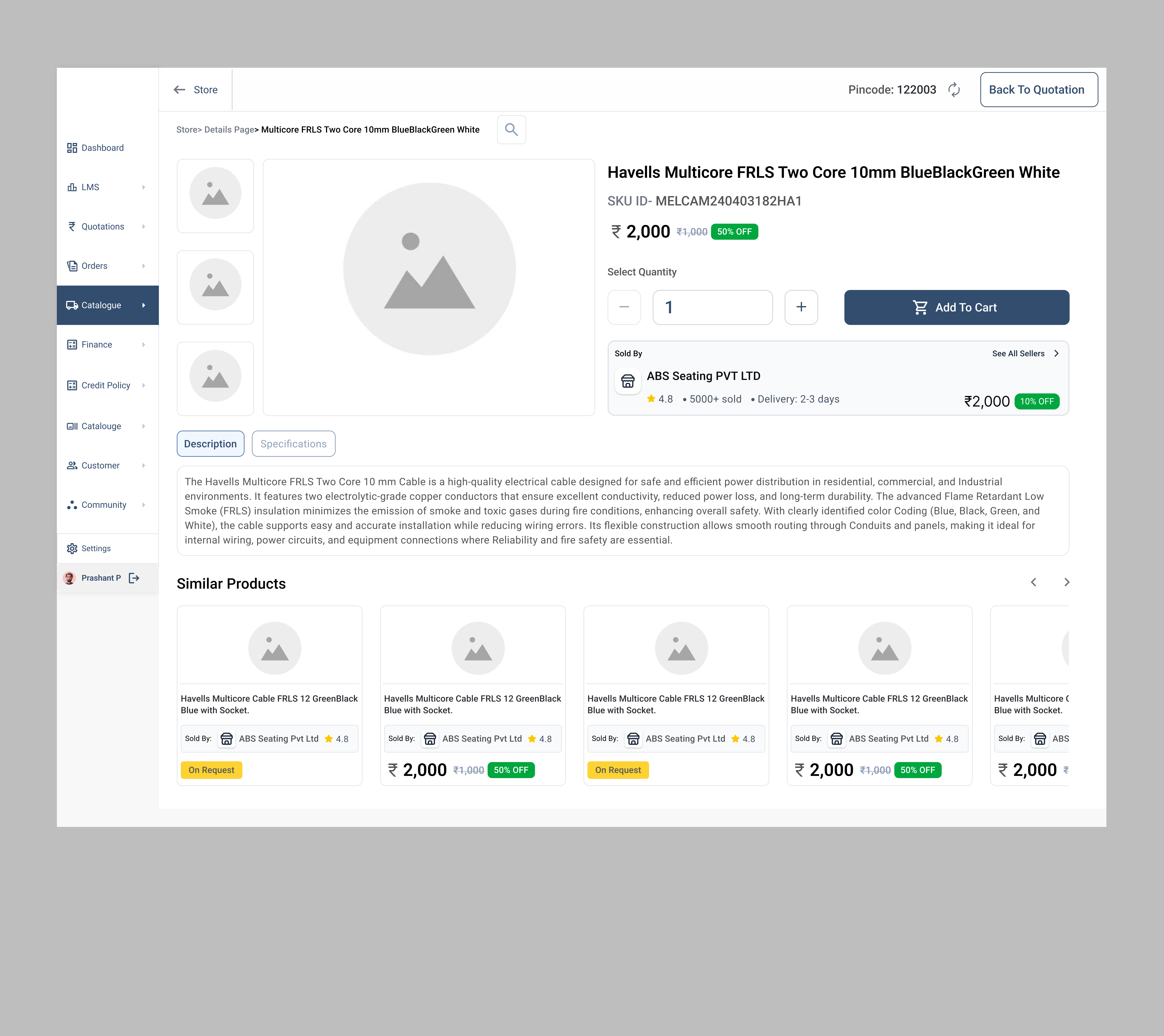 B2B Product Detail Page - Multi-Vendor Marketplace Interface addtocart b2b card cards checkout dashboard ecommerce enterpriseui marketplace procurement productdesign productpage quantity ratings storepage uidesign uiux vendorcomparison vendors webdesign