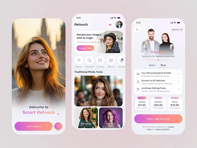 AI Photo Editor Mobile App | Smart Editing Made Easy ai editor ai photo editor ai tools aidesign app app design creativeapp image enhancer app imageediting ios mobile app mobileappdesign modernui photo editing app photo editor photoapp remove background smartphotoeditor uiux