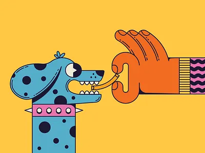 Fry guys dog eat food french fry illustration line art